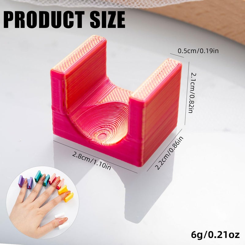 WEILUSI 5PCS Nail Art Finger Rest Stand, 5D Colorful Fixed Finger Bracket Professional Anti-slip Finger Nail Art Painting Tools for Women DIY Nail Polish Nail Art Salon - Image 5